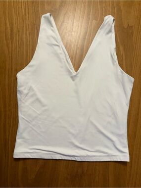 Pink Rose White Luxe Contour V-Neck Tank